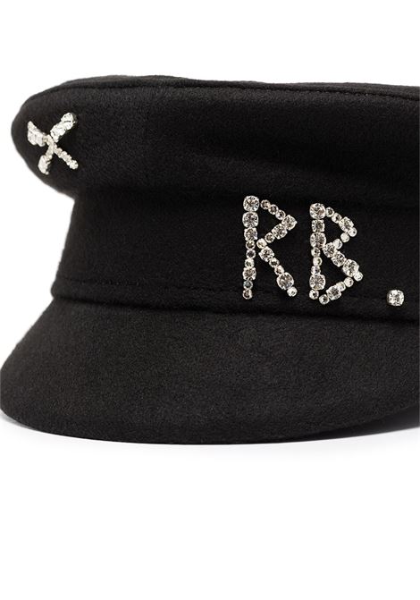 Cappello baker boy con ricamo in nero - RUSLAN BAGINSKIY  donna RUSLAN BAGINSKIY | KPC033WDMD033